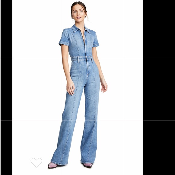 Alice + Olivia Jeans Gorgeous Wide Leg Jumpsuit - Picture 1 of 8
